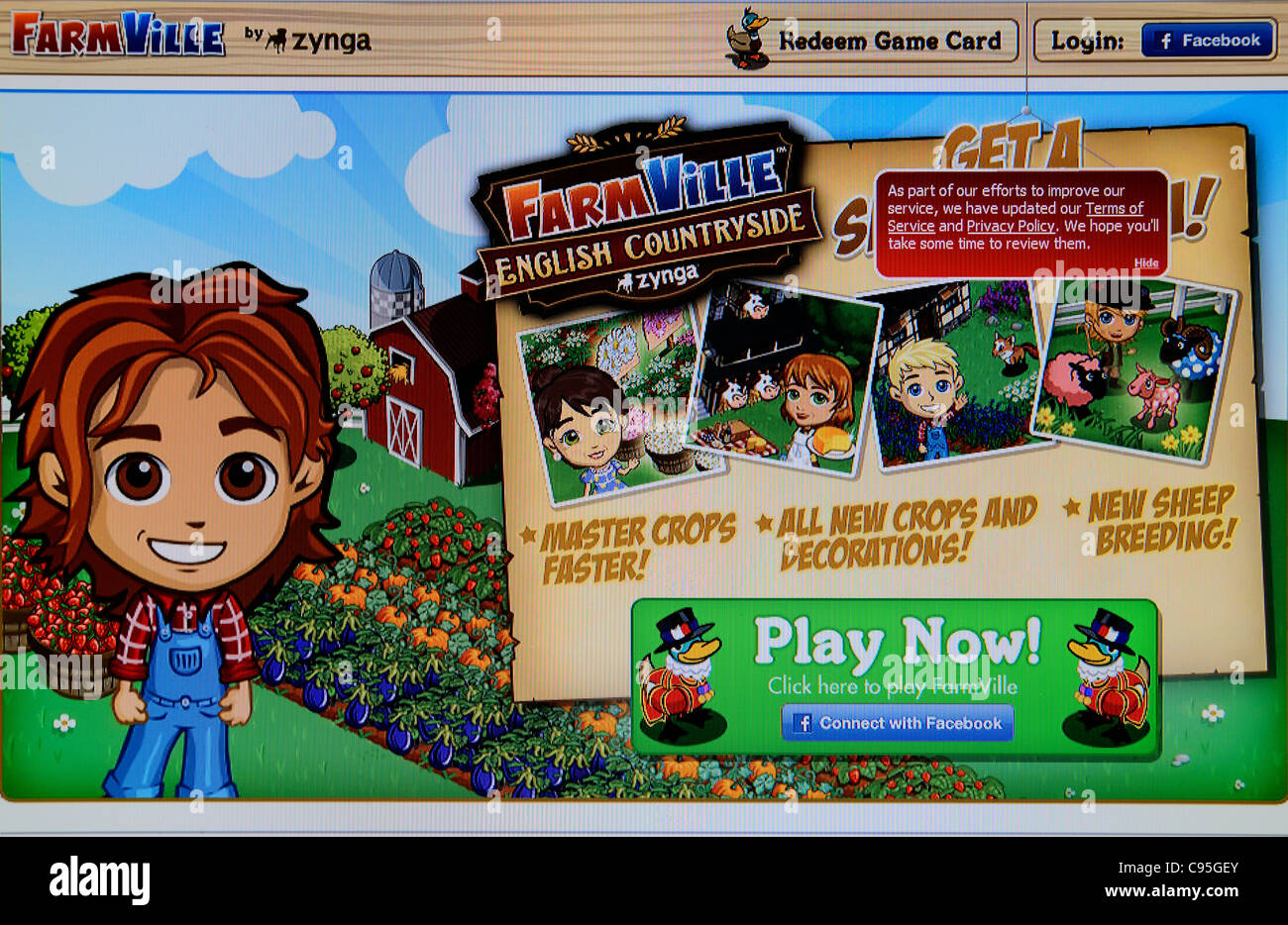 Zynga Farmville gioco online di screen shot Foto Stock