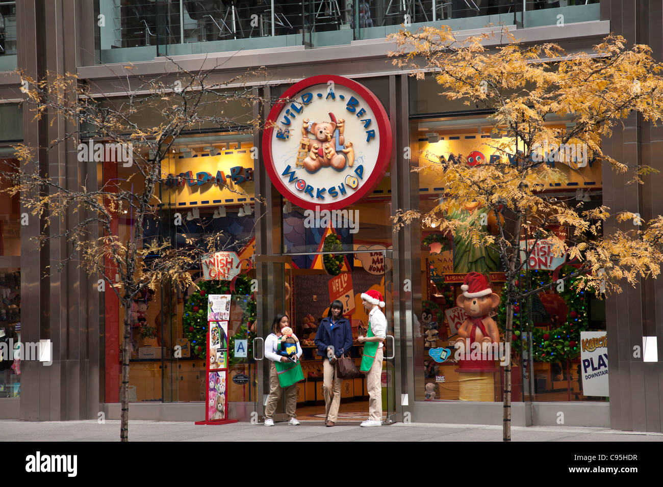 Build-un-Bear Store Workshop, stagione di vacanze, NYC Foto Stock