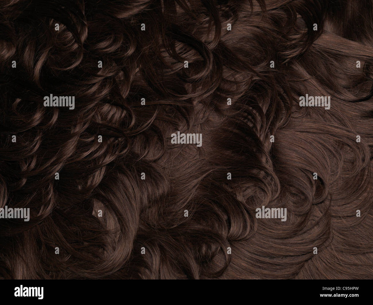 Marrone naturale umano le estensioni di capelli texture di sfondo Foto Stock
