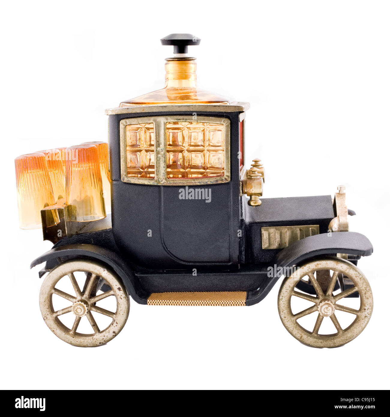 Bella e antica Whiskey Decanter replica del 1915 Modello T Ford Foto Stock