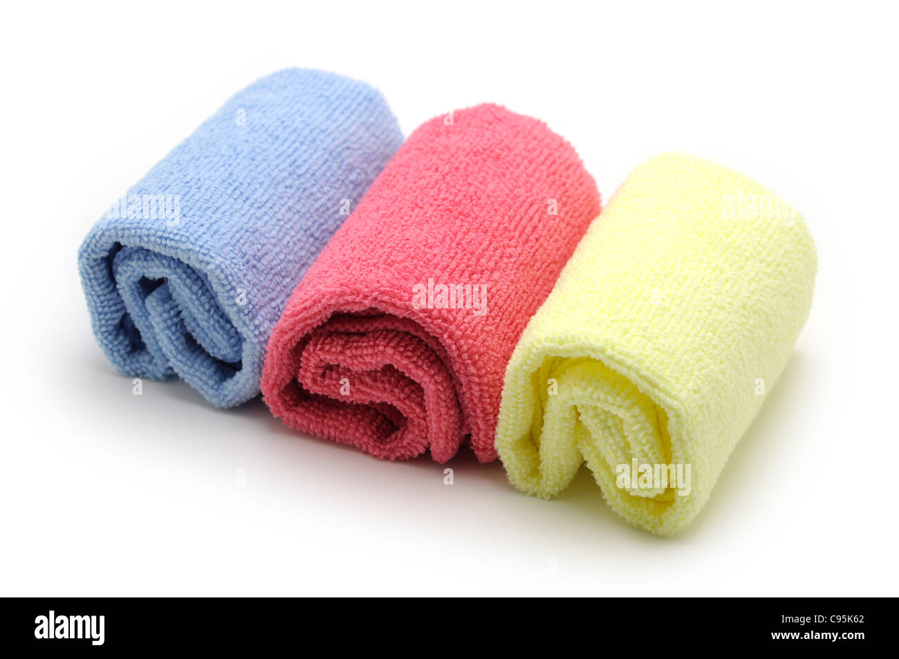 Arrotolato asciugamani, lavare i panni Foto Stock