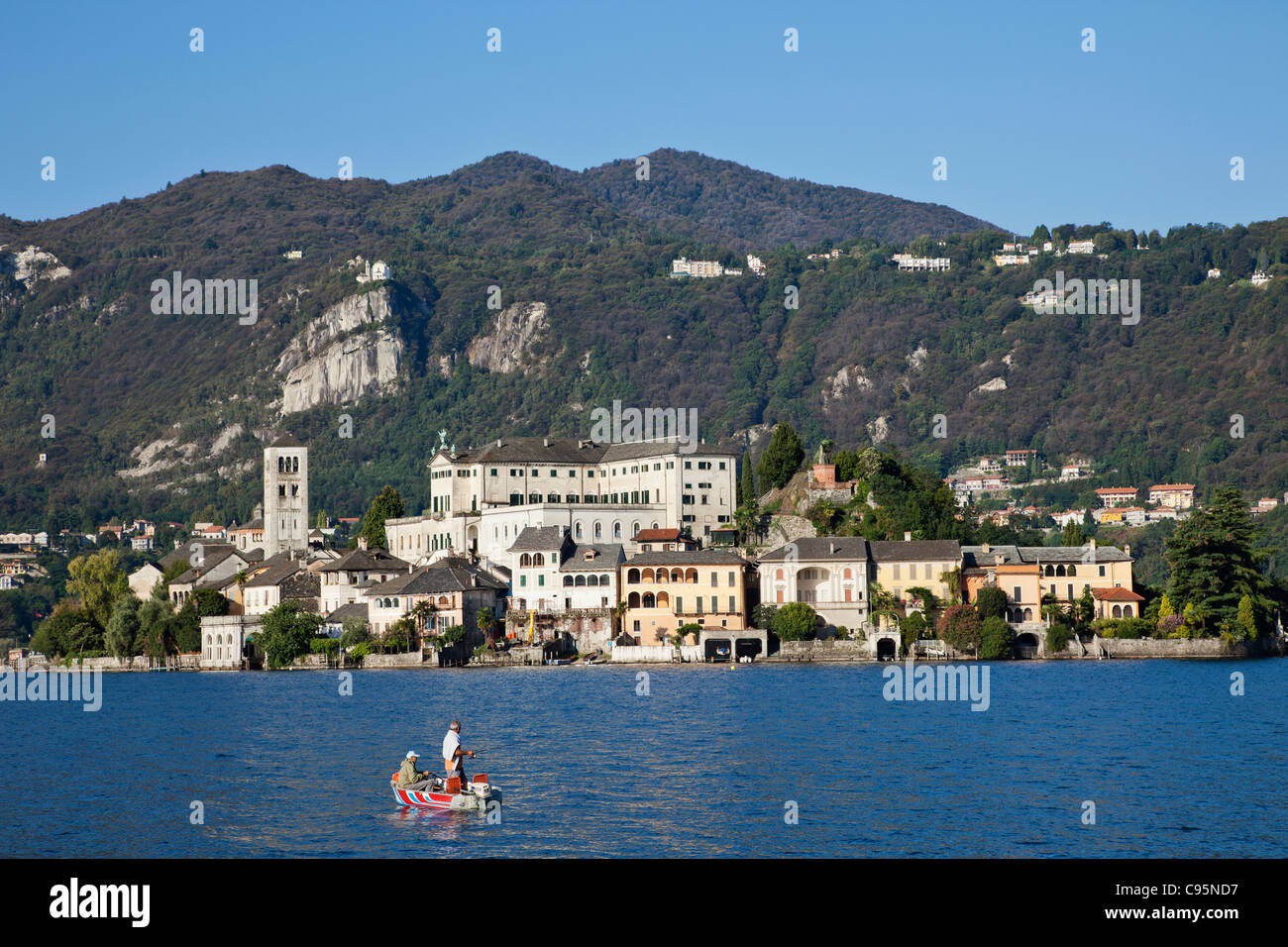 L'Italia, Piemonte, Lago d'Orta, l'Isola di San Giulio Foto Stock