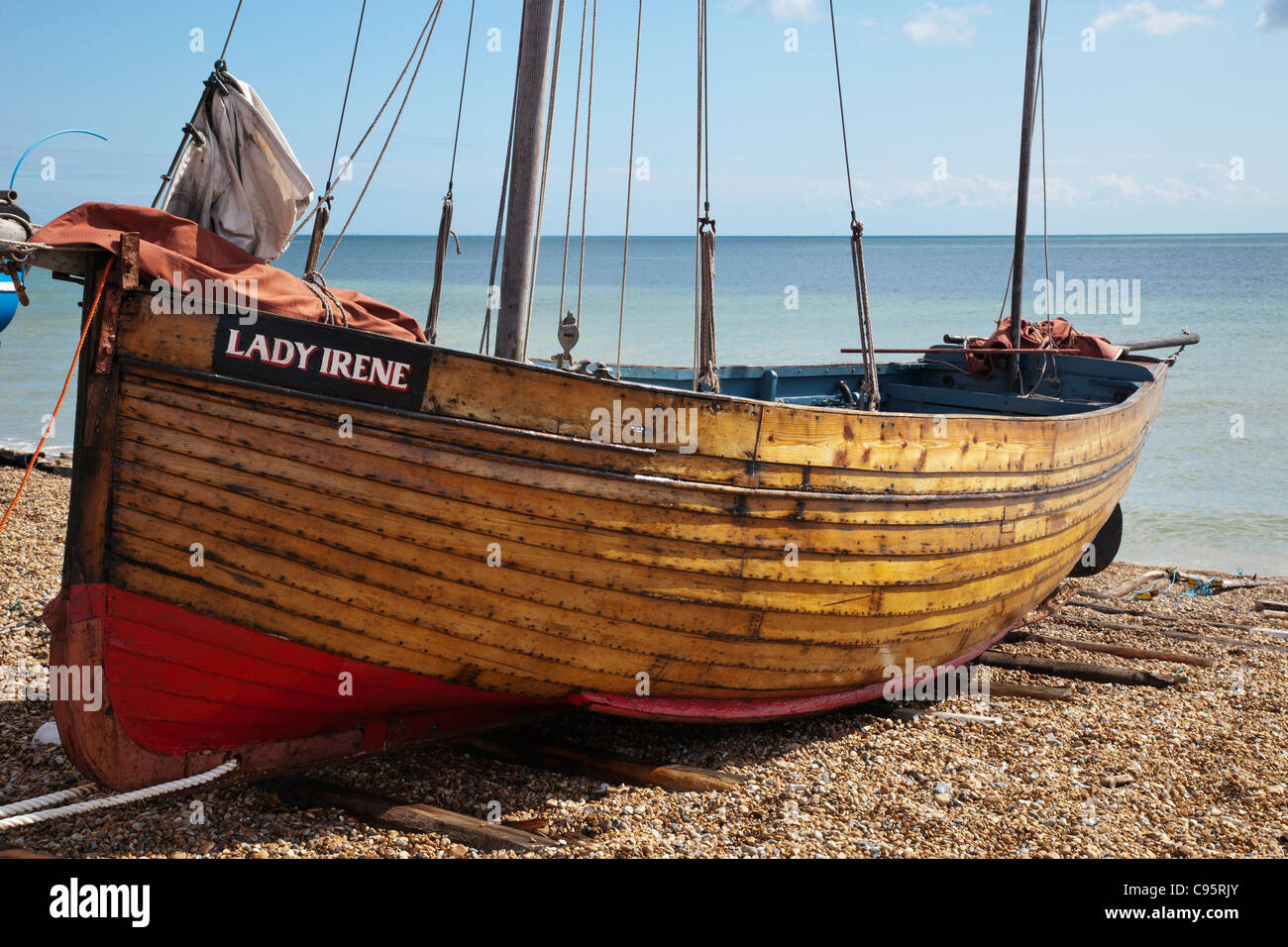 Inghilterra, Kent, trattare, trattare Beach, la pesca in barca Foto Stock