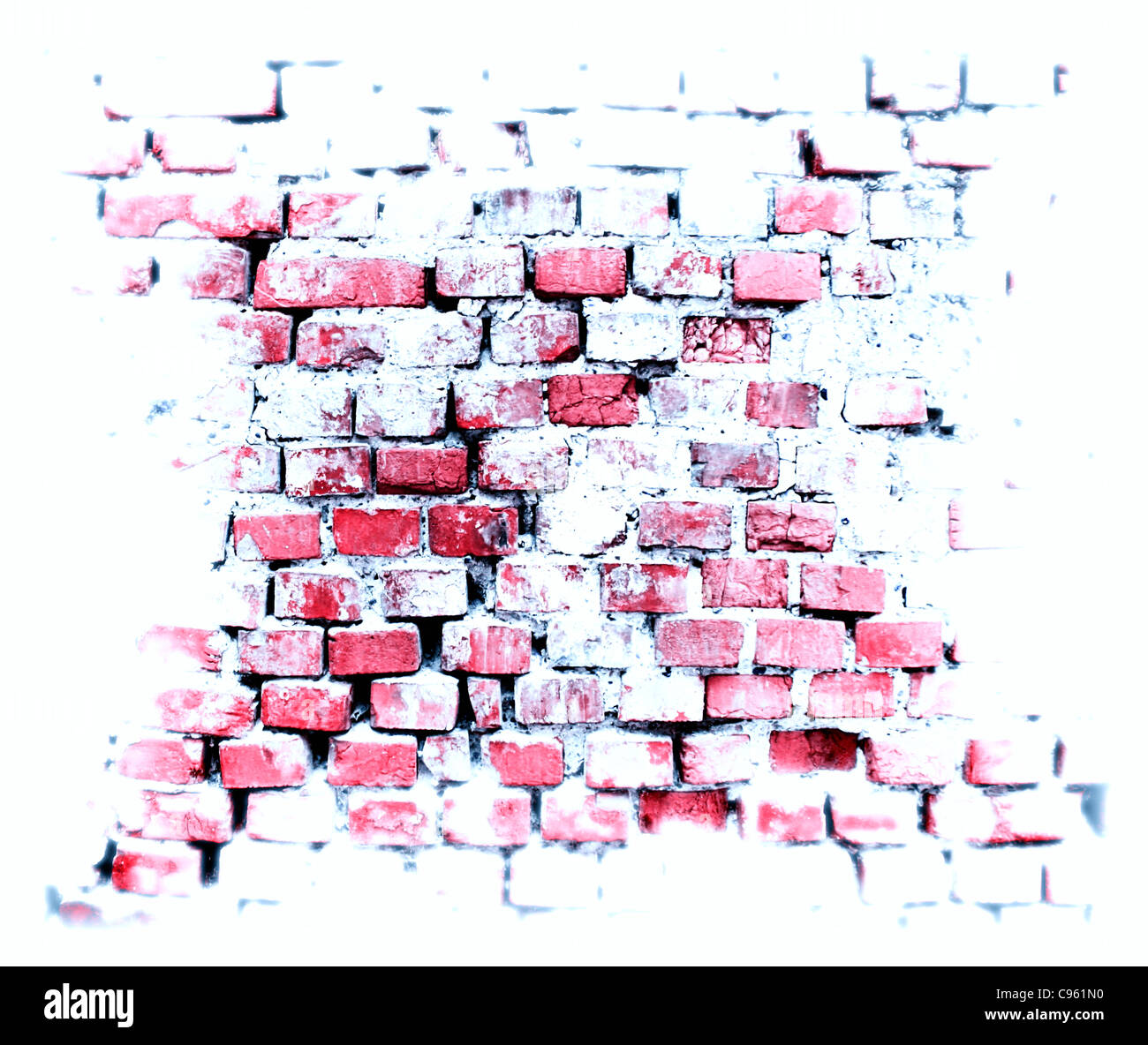 Rosso vecchio muro di mattoni in background. Foto Stock