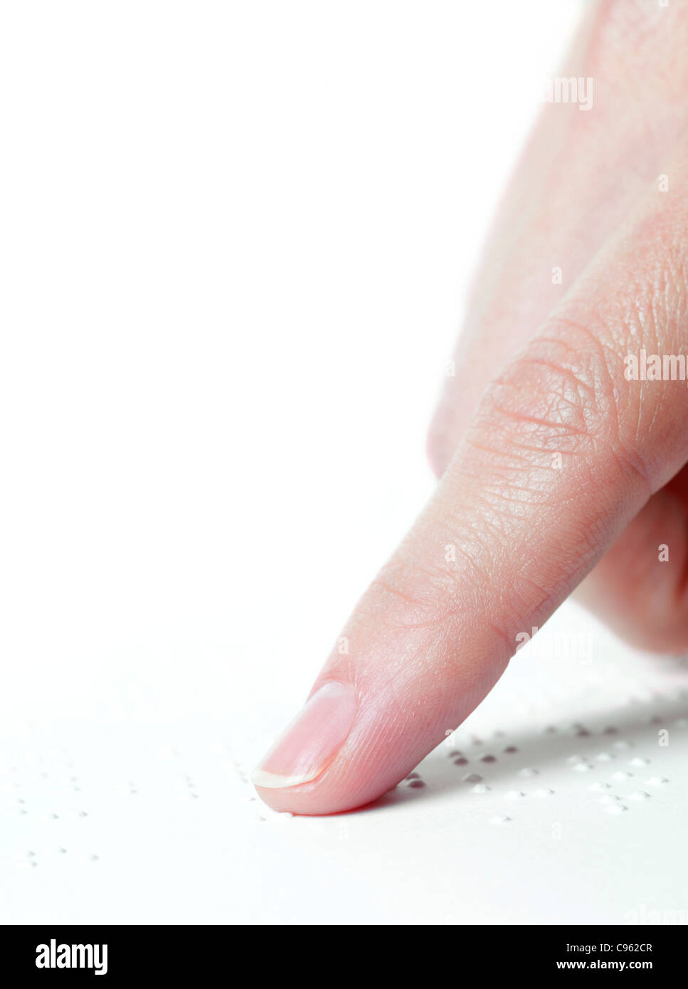 Lettura Braille. Foto Stock
