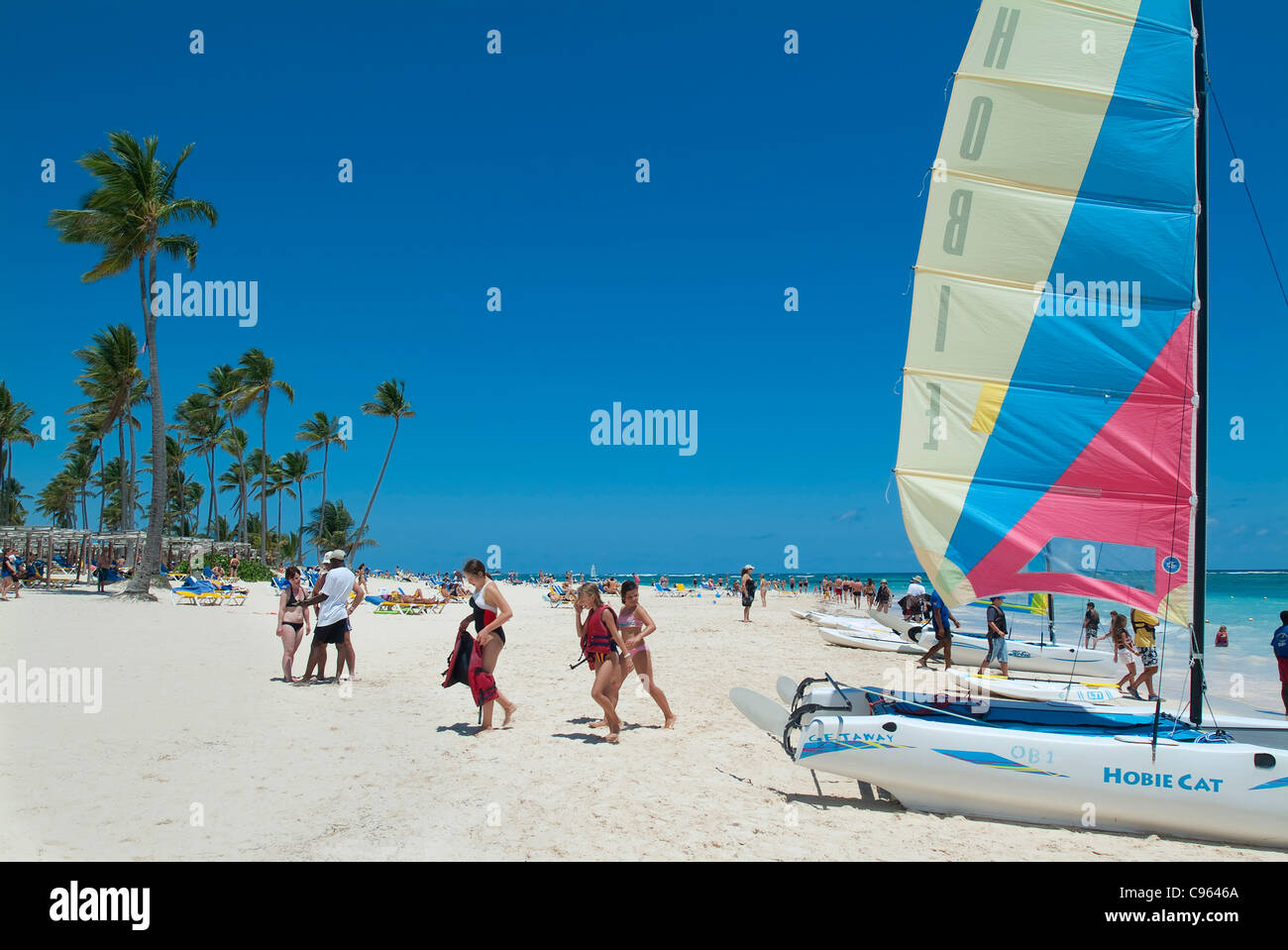 Bavaro Beach a Ocean Blue & Sand Hotel, Punta Cana Repubblica Dominicana Foto Stock