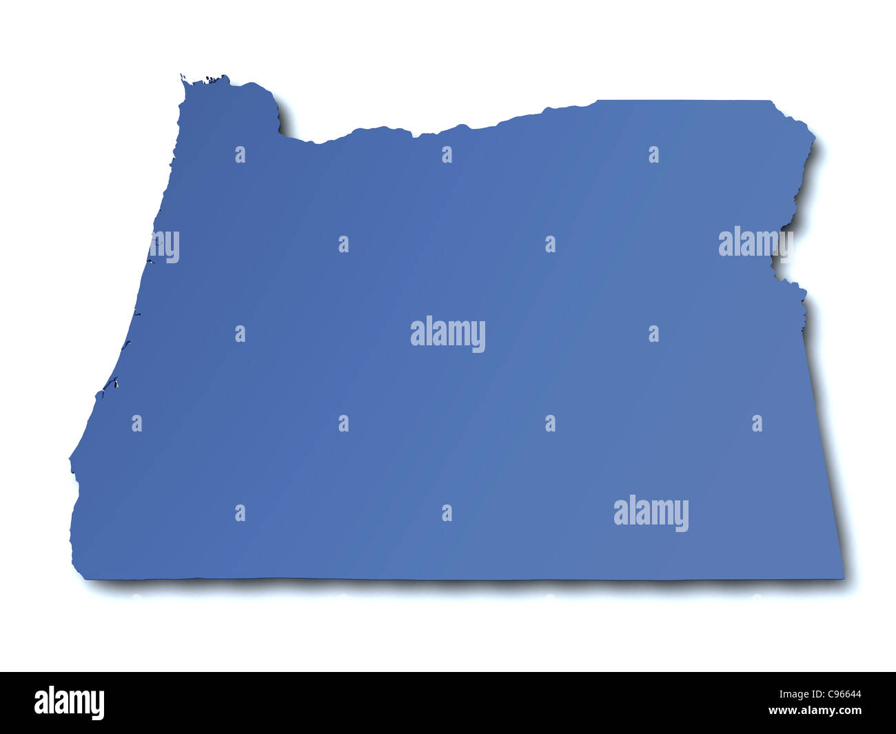 3d reso mappa dello stato di Oregon - USA Foto Stock