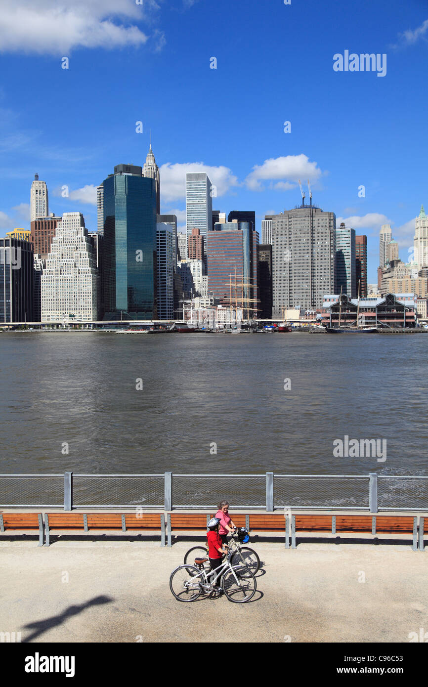 Ponte di Brooklyn Park, Pier 1, Brooklyn, New York City, Stati Uniti d'America Foto Stock