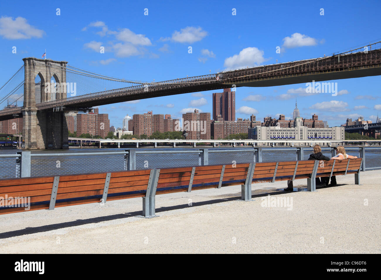 Ponte di Brooklyn Park, Pier 1, Brooklyn, New York City, Stati Uniti d'America Foto Stock