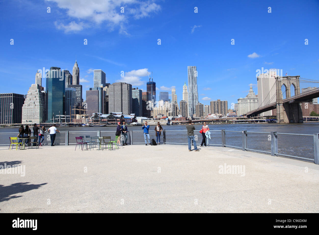 Ponte di Brooklyn Park, Pier 1, Brooklyn, New York City, Stati Uniti d'America Foto Stock
