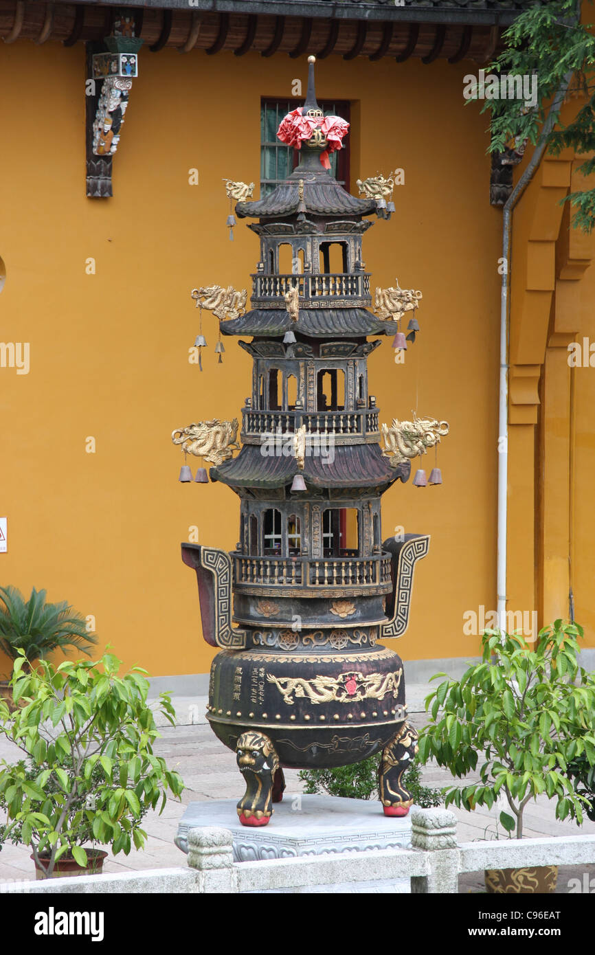 Bruciatore di incenso a monte Jiuhua, Cina Foto Stock