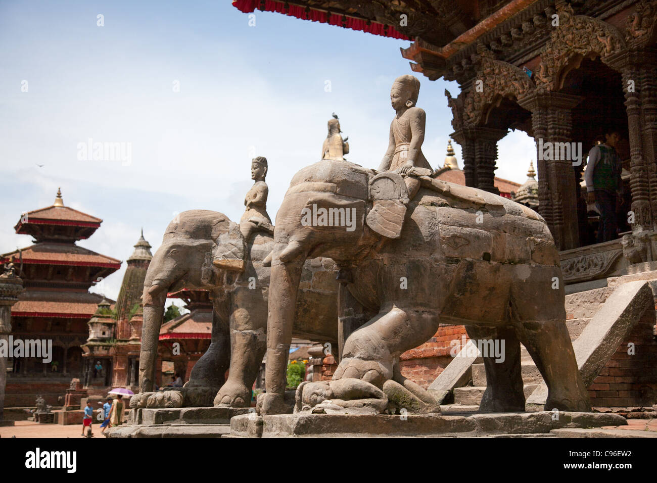 Kathmandu Durbar Square. La piazza è sui siti del Patrimonio Mondiale dell'UNESCO. Foto Stock