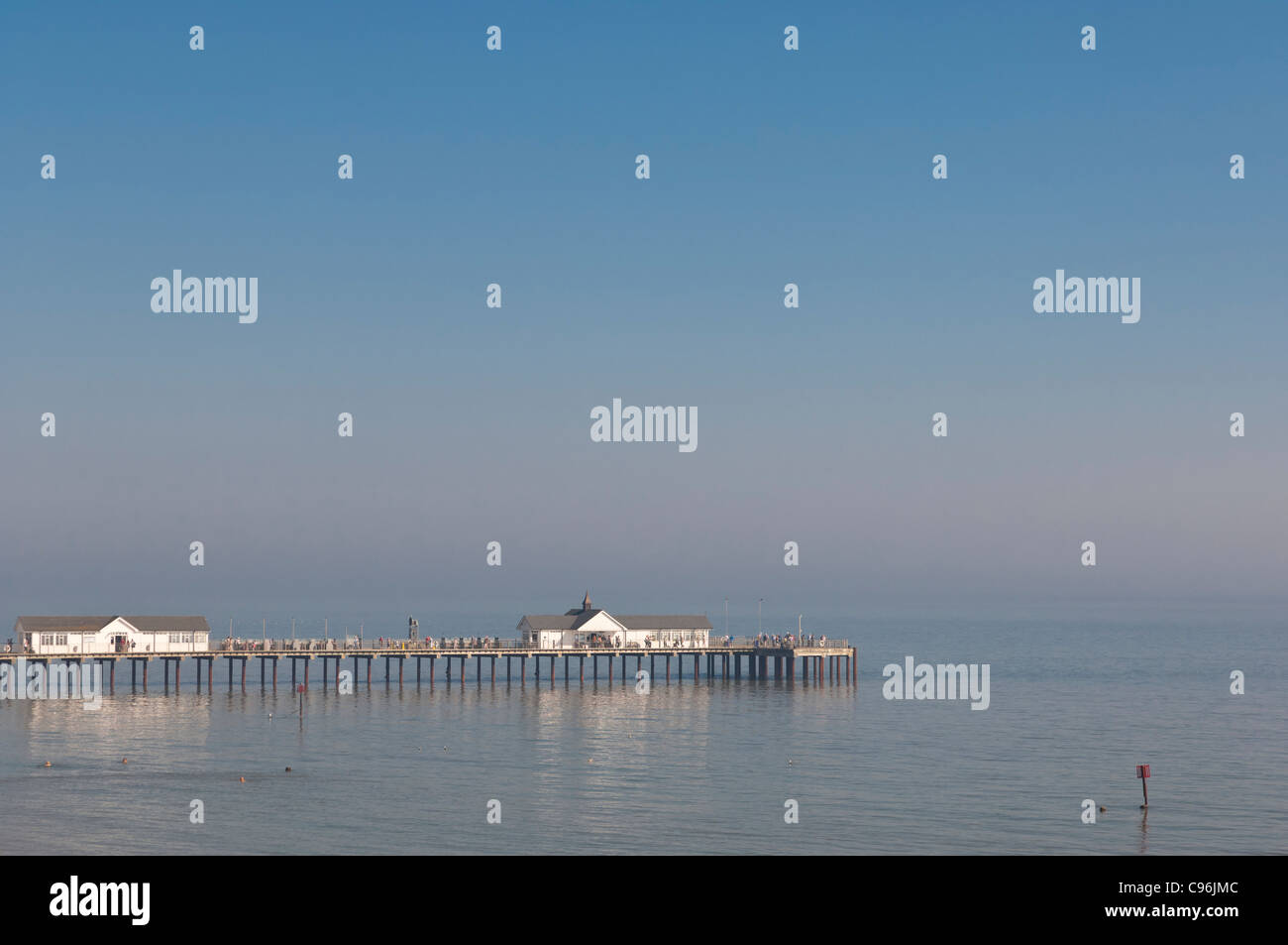 Una vista del Molo di Southwold , Suffolk , Inghilterra , Inghilterra , Regno Unito Foto Stock