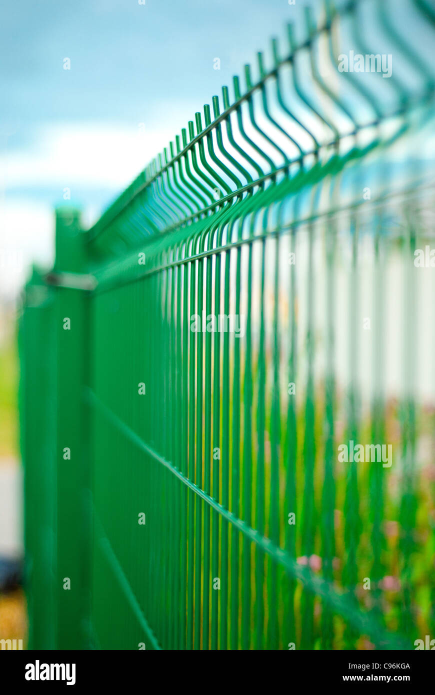 Colore verde recinto. Di sicurezza, di difesa e di tutto ciò che ad esso correlati. Foto Stock