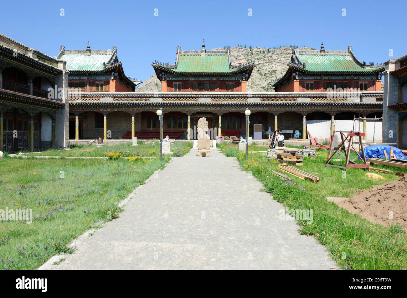 Tempio di Erdene Zuu monastero (khiid) Karakorum, Mongolia. Unesco - Sito Patrimonio dell'umanità. Foto Stock