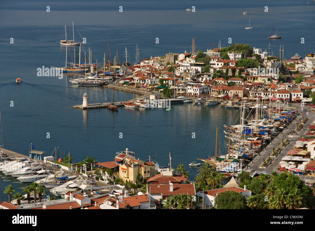 Marmaris Città Vecchia e il porto, Mugla, Turchia Foto Stock