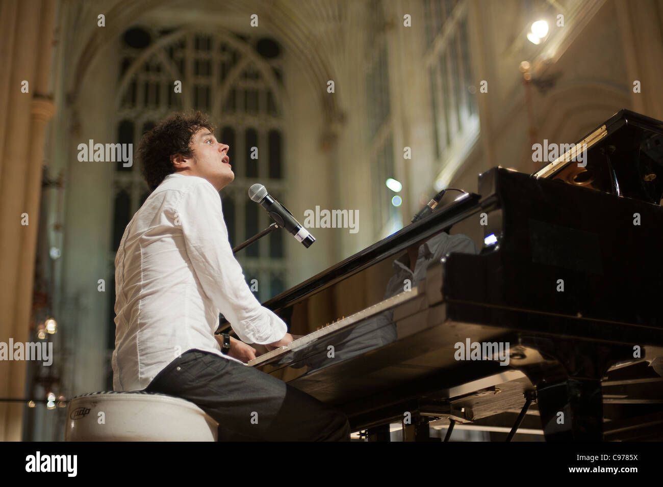 Jamie Cullum concerto in Abbazia di Bath Foto Stock