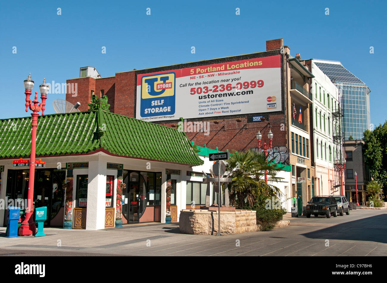 Città Vecchia Chinatown Città di Portland Oregon City Stati Uniti Foto Stock