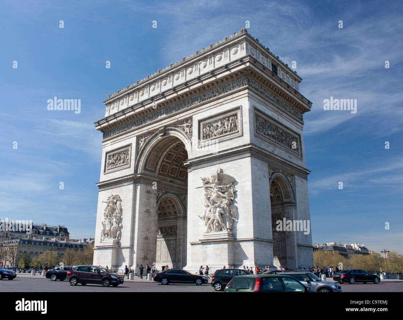 Arc de Triomphe, quadrato Champs Elysees, Parigi, Francia Foto Stock