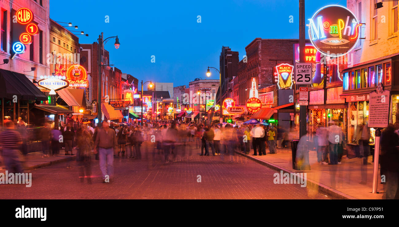 Beale Street a Memphis Foto Stock