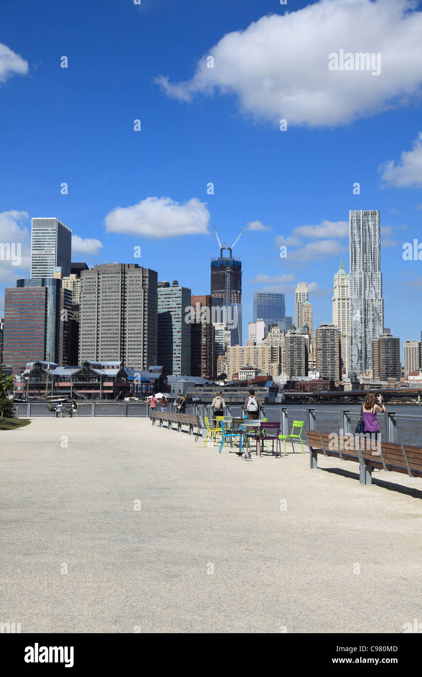 Ponte di Brooklyn Park, Pier 1, Brooklyn, New York City, Stati Uniti d'America Foto Stock