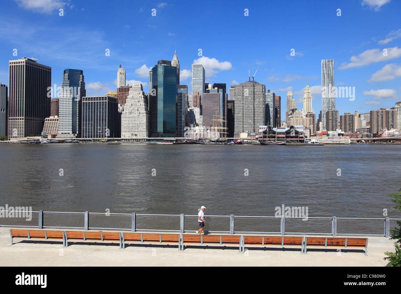 Ponte di Brooklyn Park, Pier 1, Brooklyn, New York City, Stati Uniti d'America Foto Stock