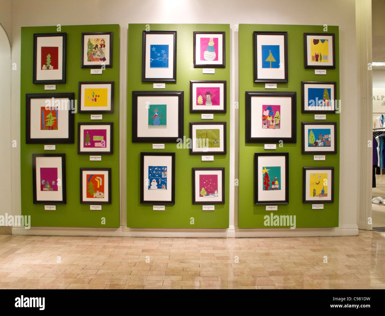 Signore & Taylor Department Store tema vacanze Visualizzazione dei bambini di disegni Foto Stock