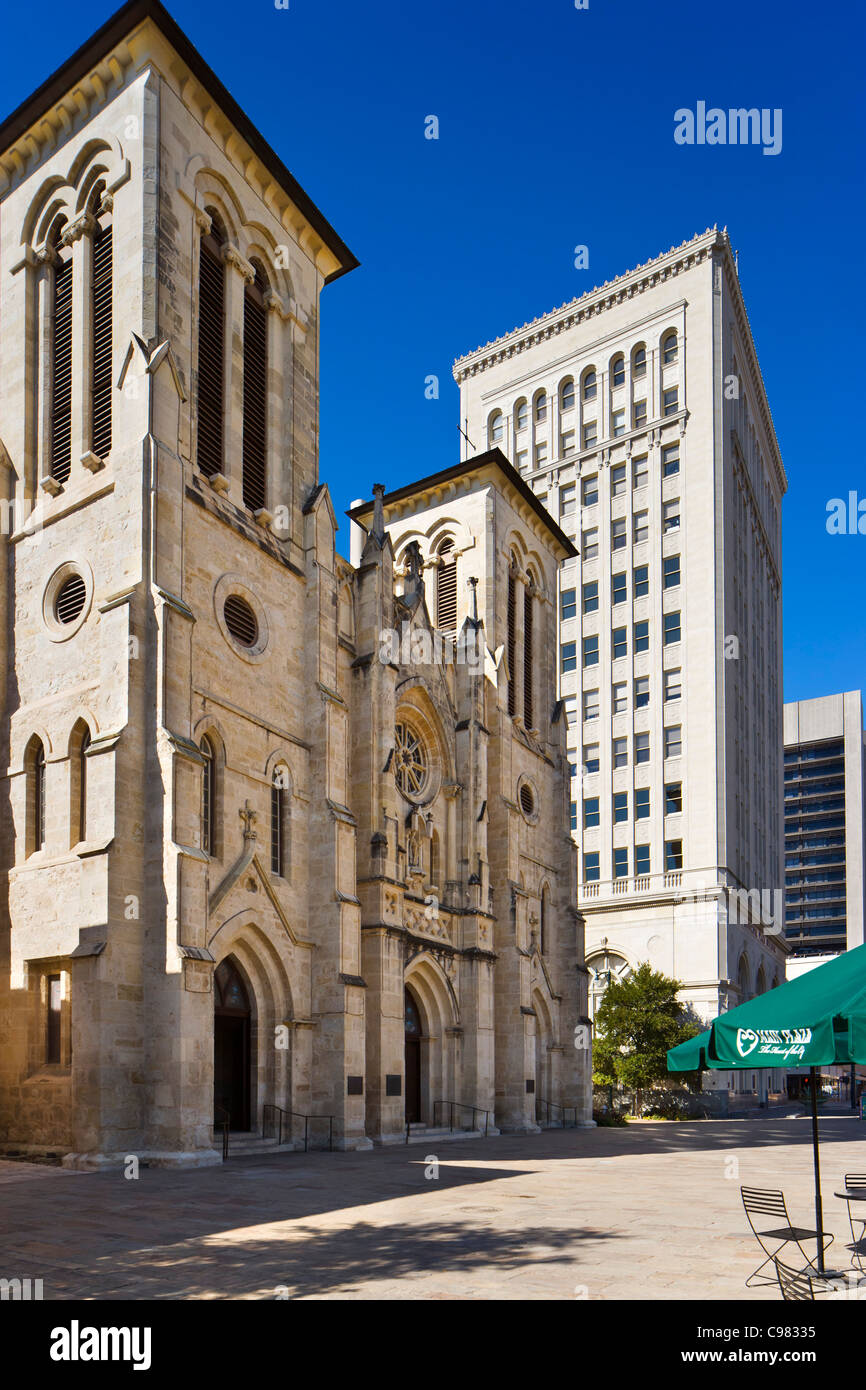 San Fernando Cathedral in Main Plaza, San Antonio, Texas, Stati Uniti d'America Foto Stock