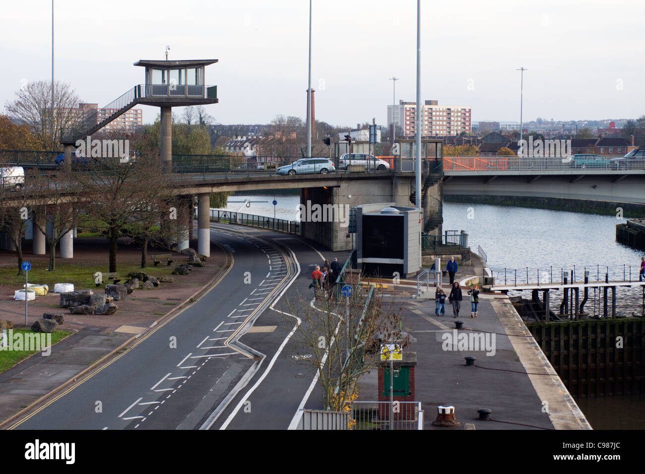 Anni sessanta architettura bacino inCumberland Inghilterra Bristol REGNO UNITO Foto Stock