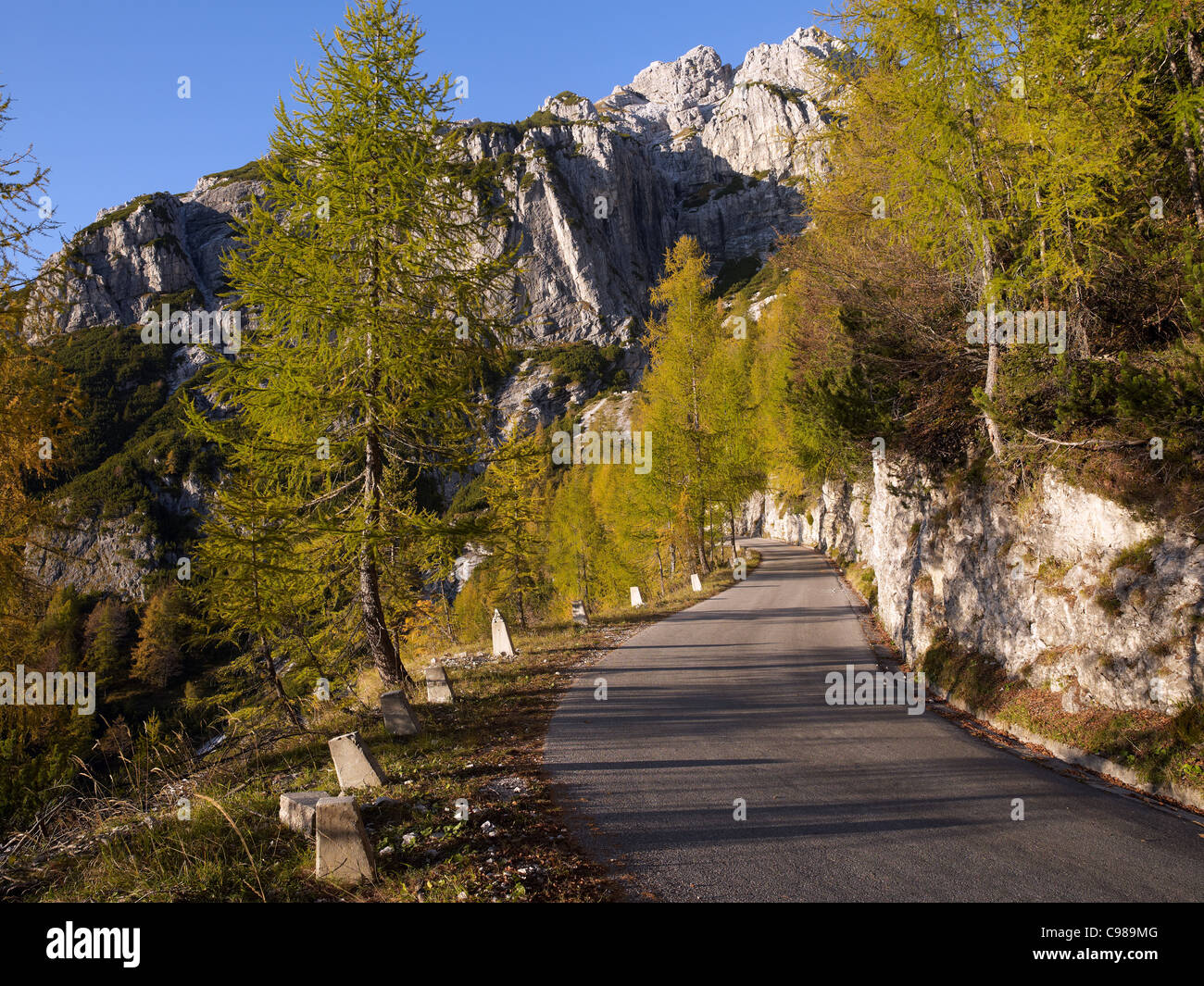 Alpi Giulie vicino a Bovec,il parco nazionale del Triglav,Slovenia Foto Stock