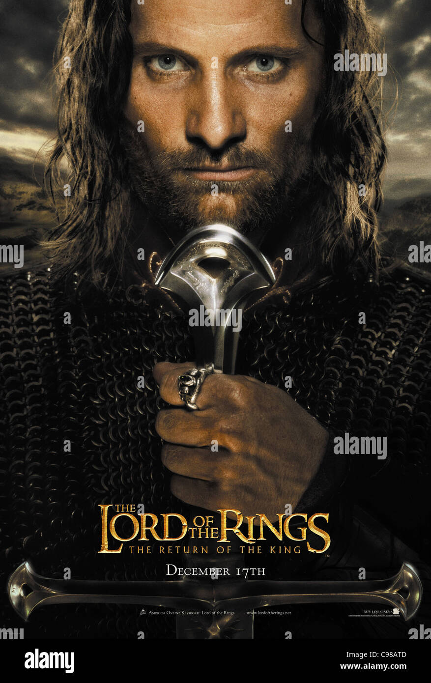 Il signore degli anelli il ritorno del re anno 2003 USA Director Peter Jackson Viggo Mortensen poster (USA) basato su Tolkien Foto Stock