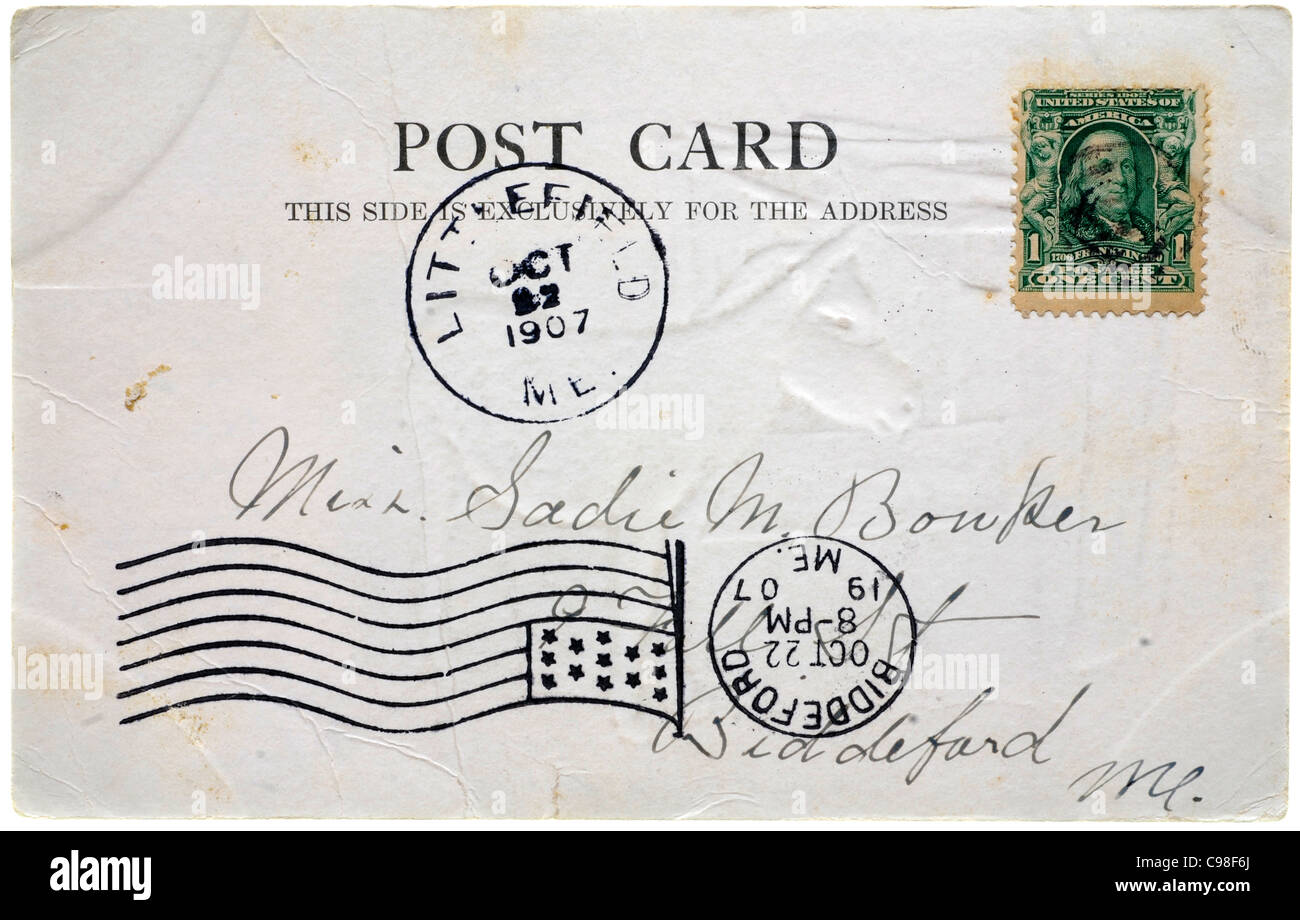 Blank vintage cartolina da early-per-mid-1900s con copyspace Foto Stock