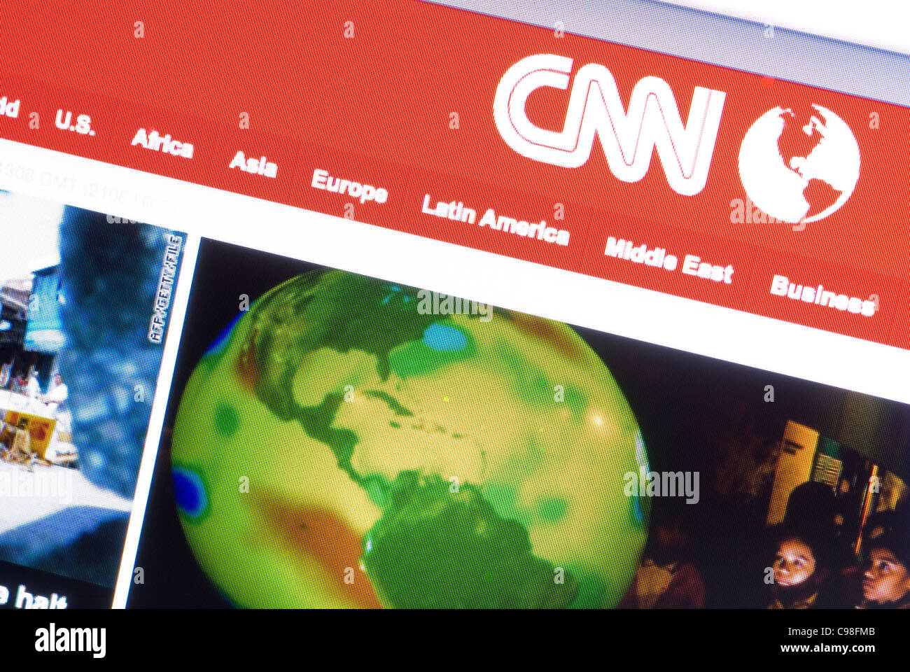 CNN International home page con foto Foto Stock