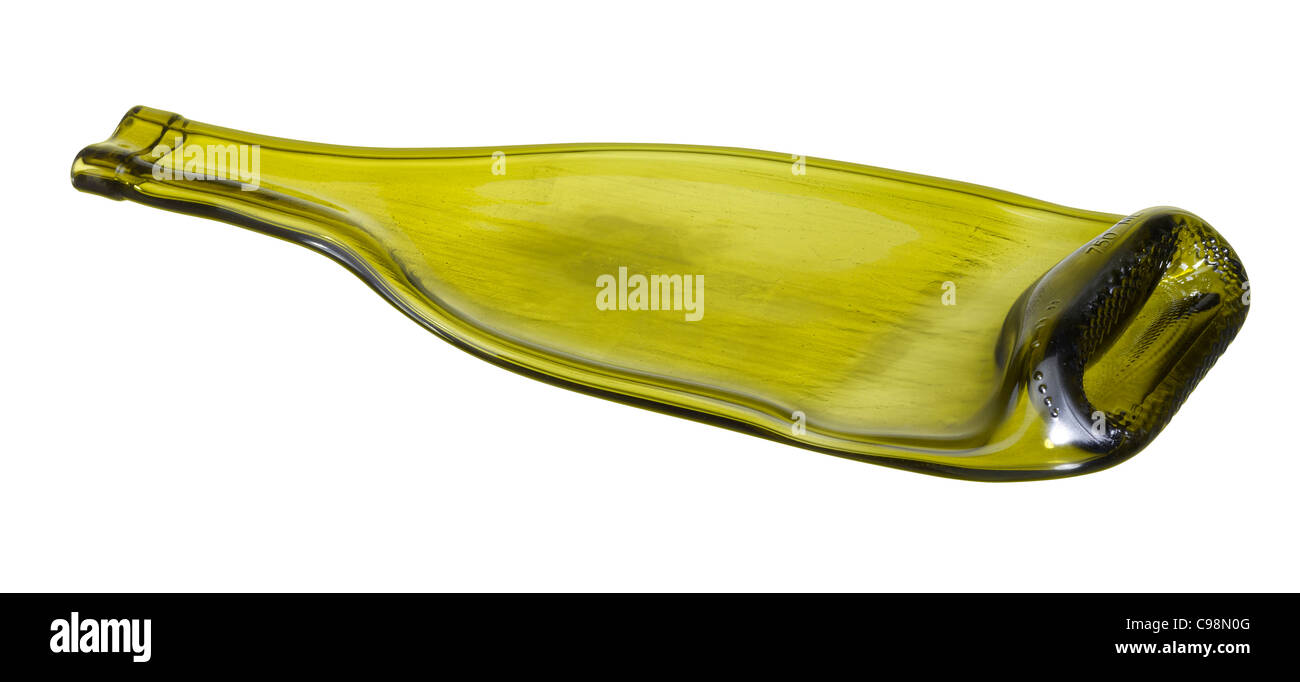 Appartamento Verde bottiglia nel retro bianco, studio shot con tracciato di ritaglio Foto Stock