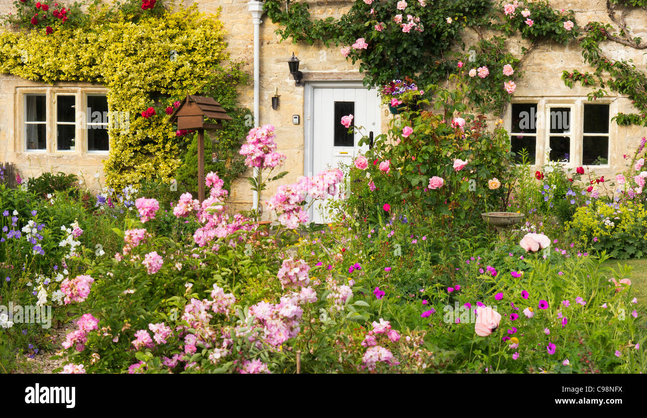 Dettaglio del grazioso cottage, Cotswolds, Gloucestershire, Regno Unito Foto Stock