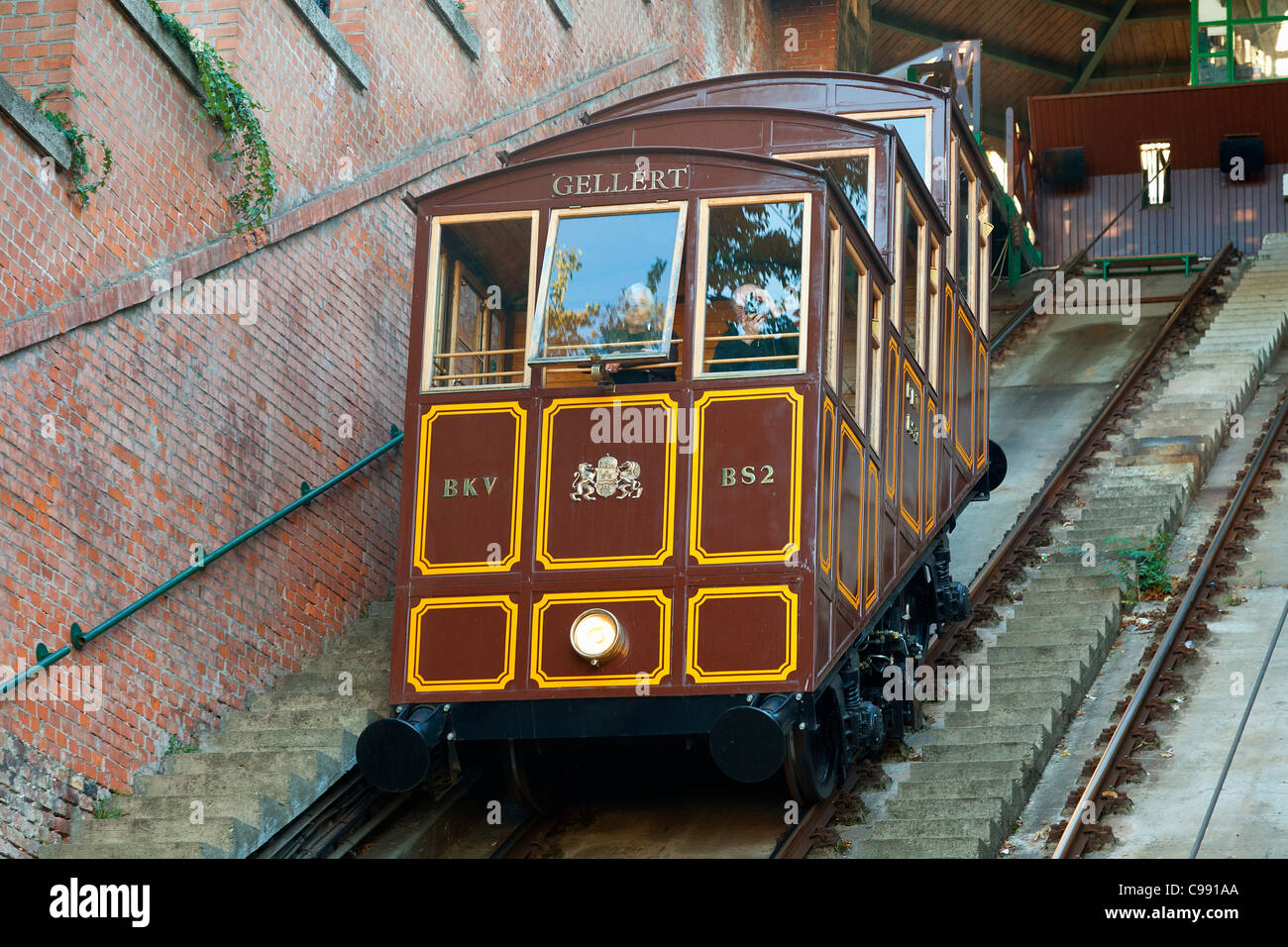 Ungheria, funicolare al Quartiere del Castello di Budapest Foto Stock