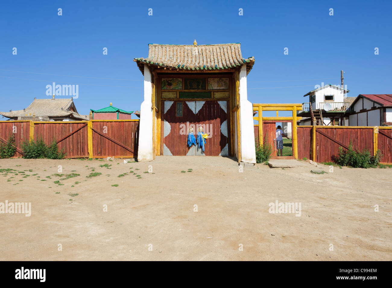 Ingresso del monastero Shankh (khiid), Mongolia Foto Stock