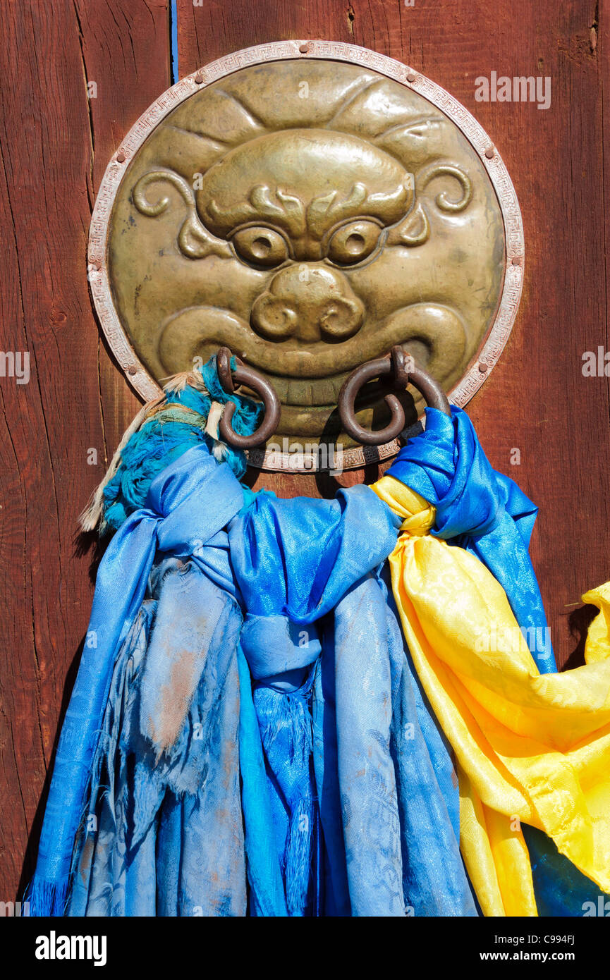 Ingresso del monastero Shankh (khiid), Mongolia Foto Stock