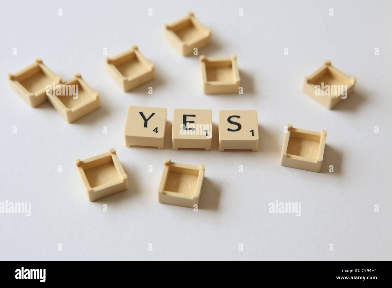 Lettera di Scrabble Piazze, studio fotografico, REGNO UNITO Foto Stock