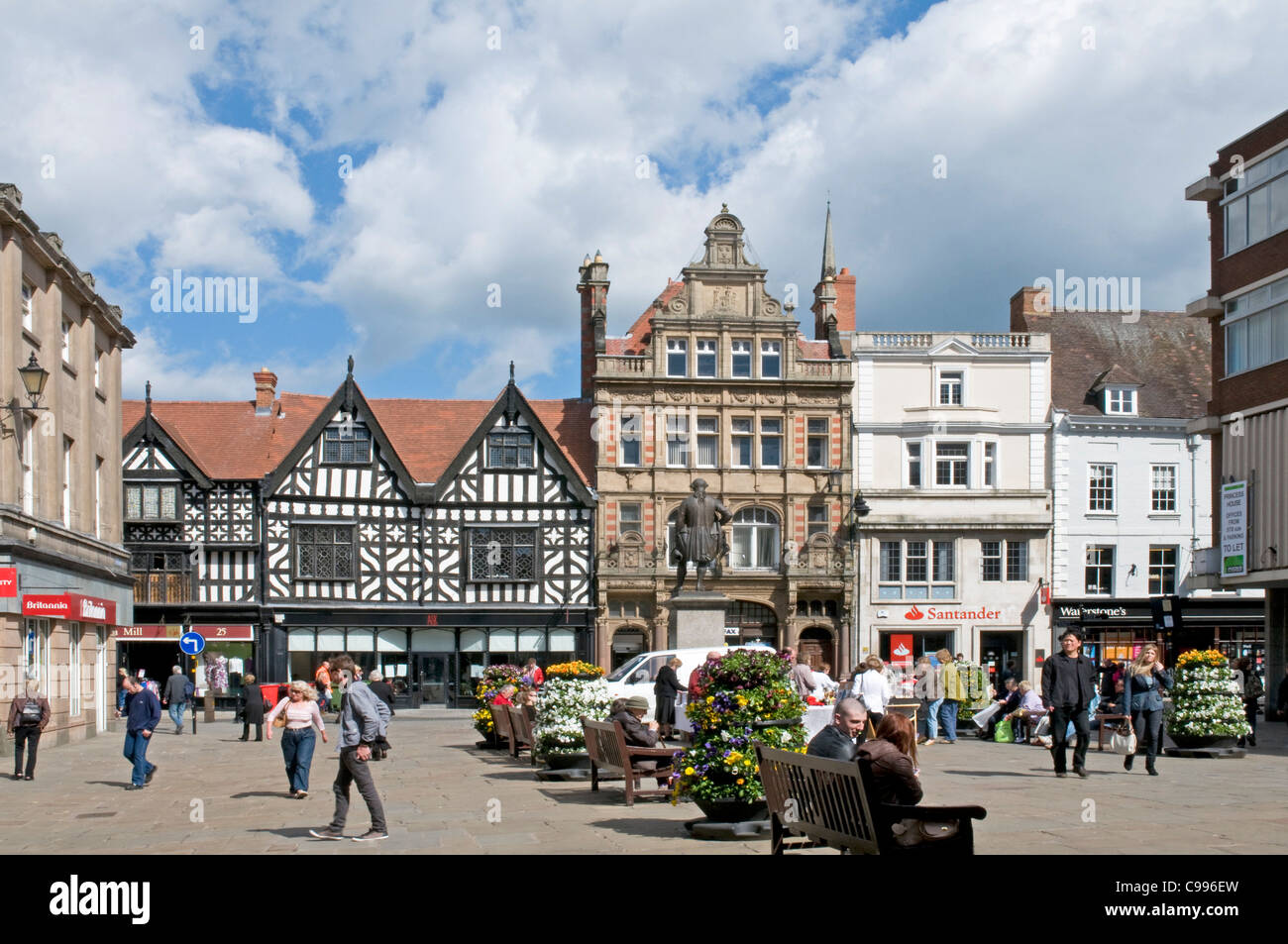 La piazza, Shrewsbury, Shropshire Foto Stock