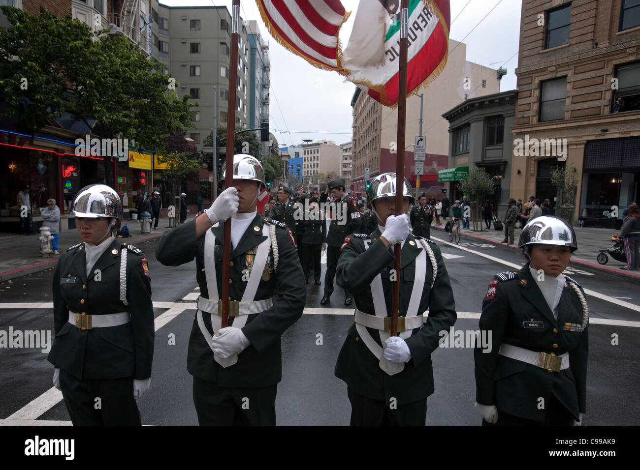 Veterani parata del giorno di san francisco Foto Stock