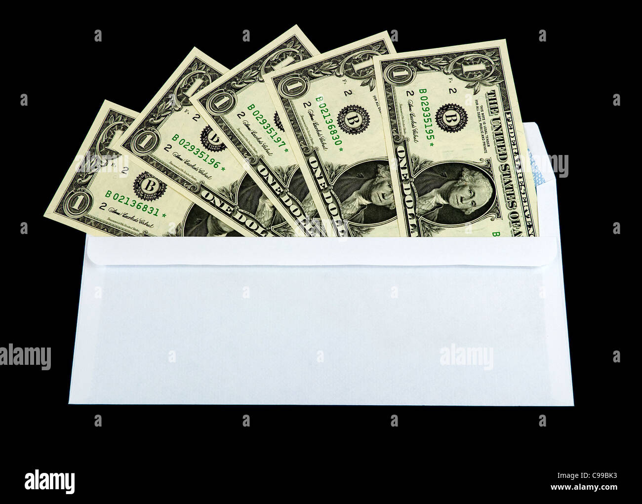Di dollari nella busta. Foto Stock