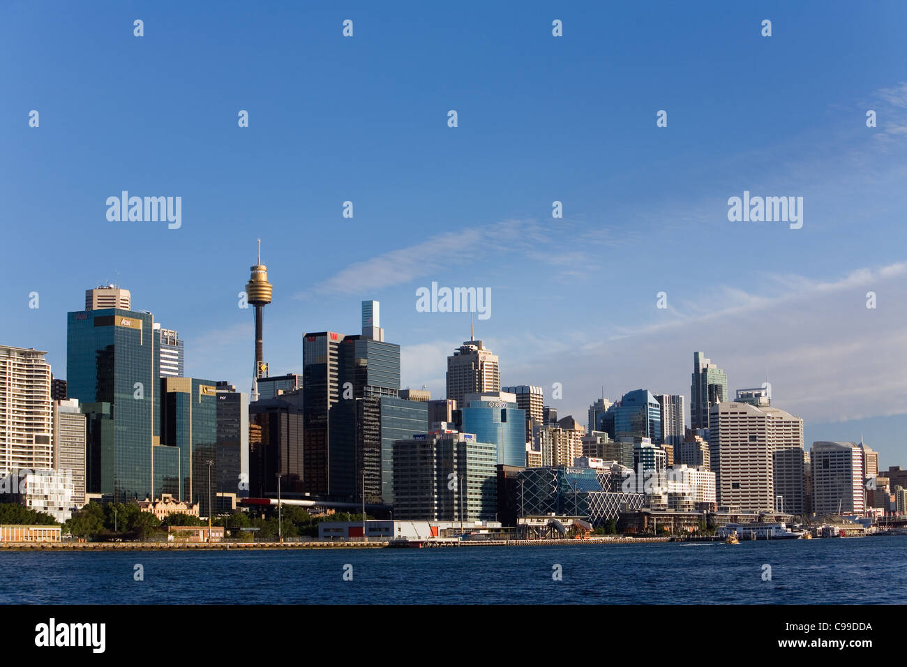 Skyline della città al Darling Harbour. Sydney, Nuovo Galles del Sud, Australia Foto Stock