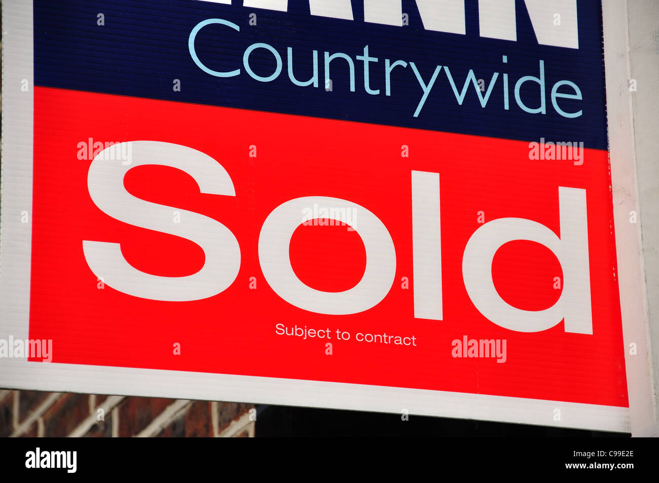 Proprietà Venduta segno, Pembroke Road, Old Portsmouth, Portsmouth, Hampshire, Inghilterra, Regno Unito Foto Stock