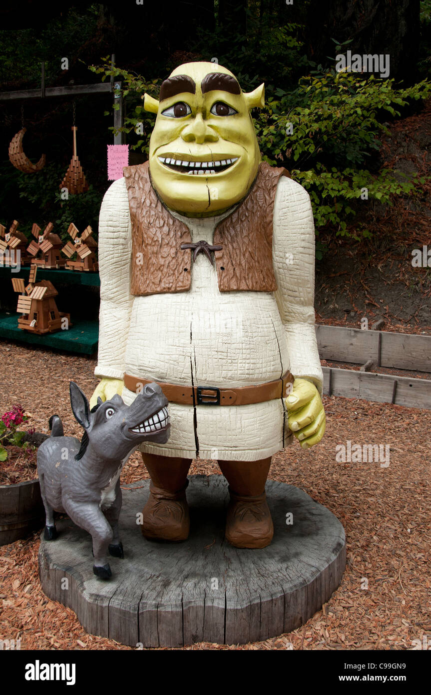 California Redwoods Redwood scultura lignea statua Stati Uniti d'America Foto Stock