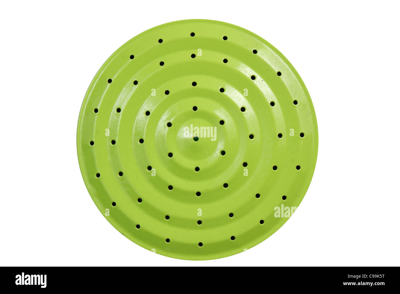 Sprinkler verde isolato su bianco Foto Stock