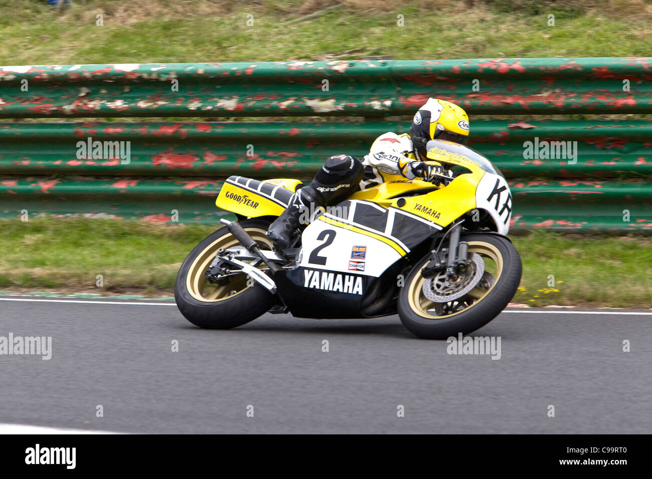 Kenny Roberts, campione del mondo racing a Mallory Park, Leicestershire. Foto Stock