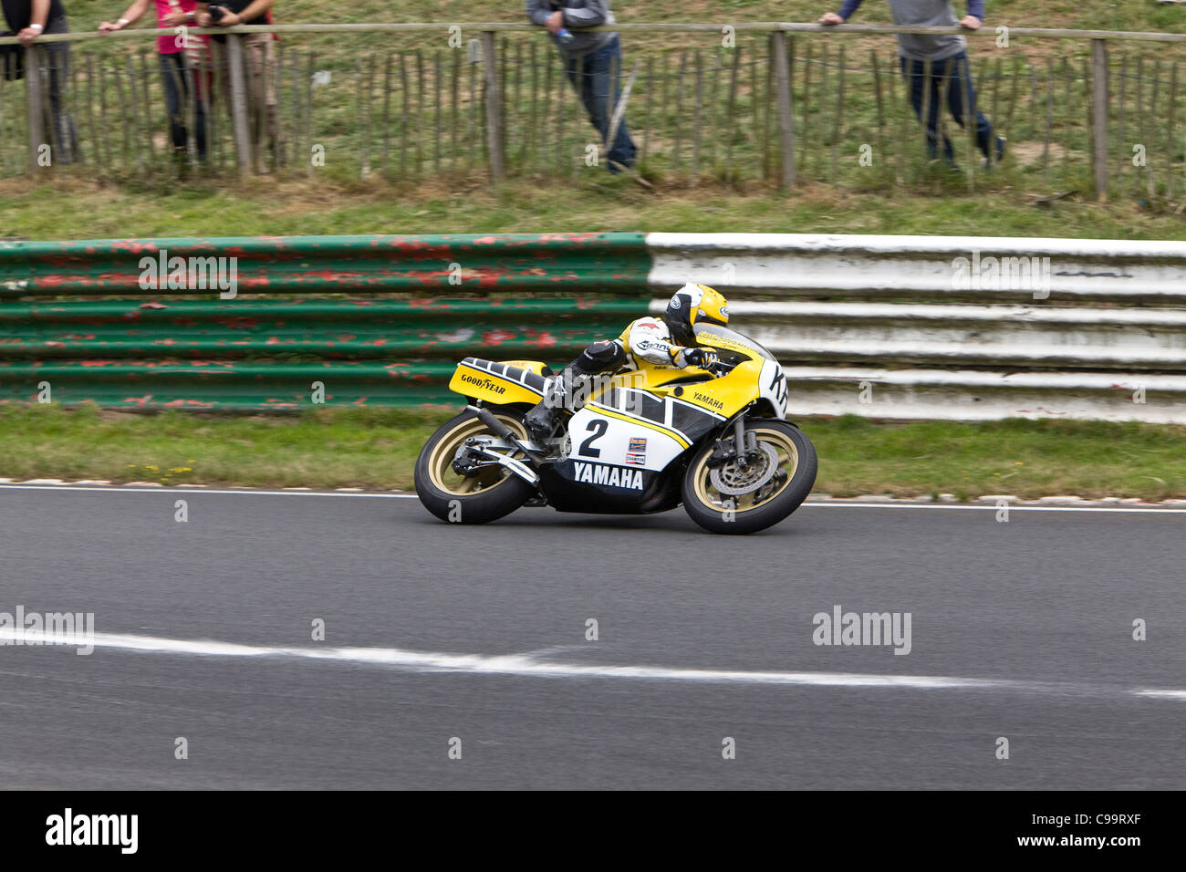 Kenny Roberts, campione del mondo racing a Mallory Park, Leicestershire. Foto Stock
