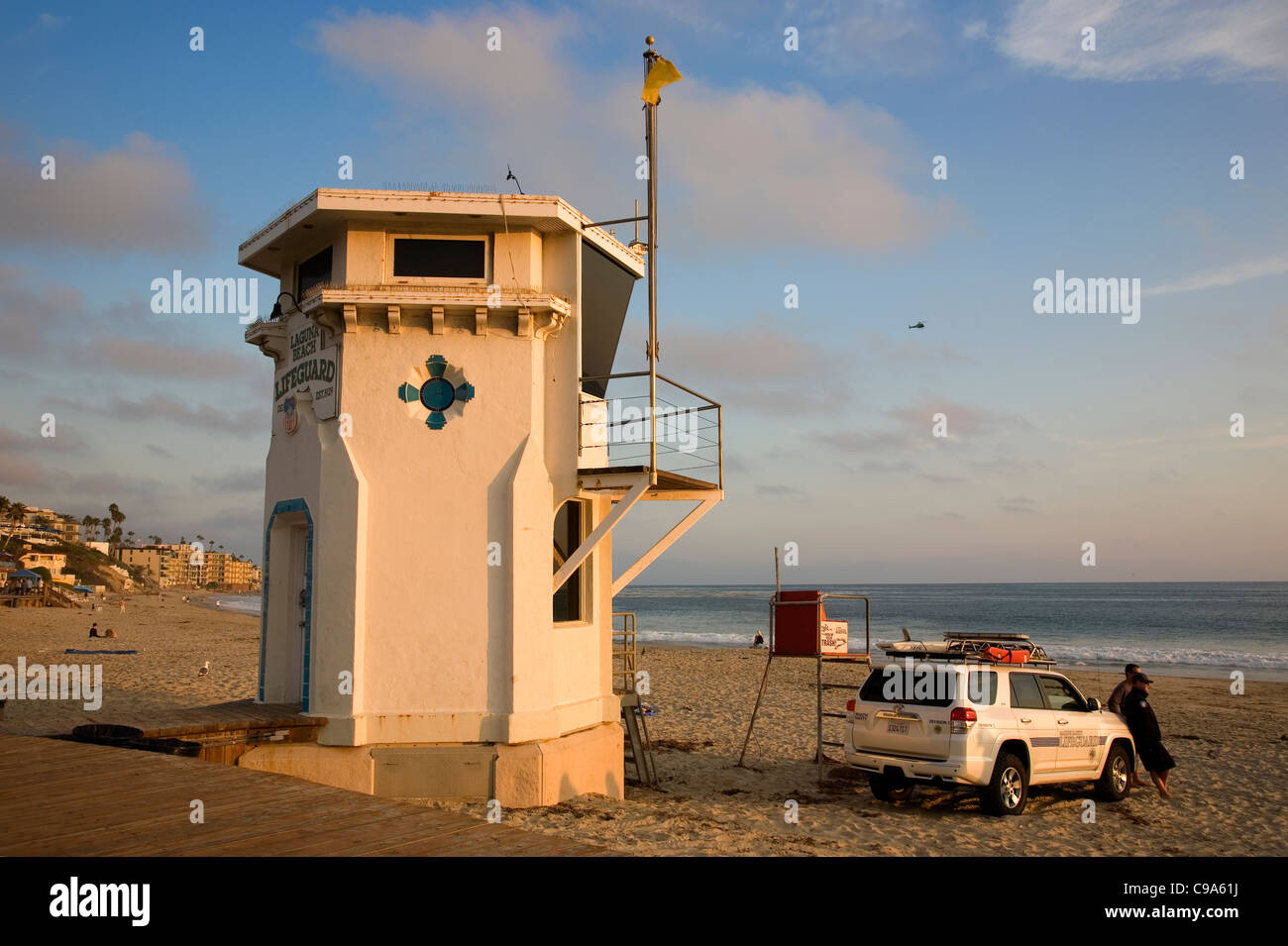 Laguna Lifeguard cabina - California Foto Stock