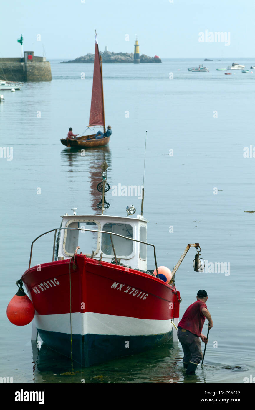 Porto di pesca della Bretagna Roscoff Francia Foto Stock